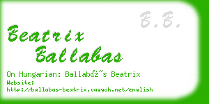 beatrix ballabas business card